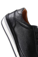 Erkek Siyah Bağcıklı Deri Casual Sneaker | Derimod Erkek Siyah Bağcıklı Deri Casual Sneaker | Derimod