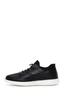 Erkek Siyah Bağcıklı Deri Sneaker | Derimod Erkek Siyah Bağcıklı Deri Sneaker | Derimod
