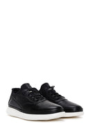 Erkek Siyah Bağcıklı Deri Sneaker | Derimod Erkek Siyah Bağcıklı Deri Sneaker | Derimod