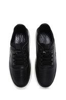 Erkek Siyah Bağcıklı Deri Sneaker | Derimod Erkek Siyah Bağcıklı Deri Sneaker | Derimod