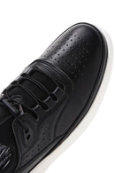 Erkek Siyah Bağcıklı Deri Sneaker | Derimod Erkek Siyah Bağcıklı Deri Sneaker | Derimod