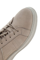 Erkek Bej Bağcıklı Nubuk Deri Sneaker | Derimod Erkek Bej Bağcıklı Nubuk Deri Sneaker | Derimod
