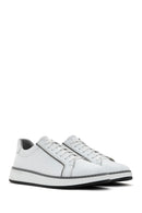 Erkek Beyaz Bağcıklı Deri Sneaker | Derimod Erkek Beyaz Bağcıklı Deri Sneaker | Derimod