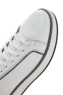 Erkek Beyaz Bağcıklı Deri Sneaker | Derimod Erkek Beyaz Bağcıklı Deri Sneaker | Derimod