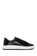 Erkek Siyah Bağcıklı Kalın Tabanlı Deri Sneaker | Derimod Erkek Siyah Bağcıklı Kalın Tabanlı Deri Sneaker | Derimod