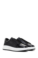 Erkek Siyah Bağcıklı Kalın Tabanlı Deri Sneaker | Derimod Erkek Siyah Bağcıklı Kalın Tabanlı Deri Sneaker | Derimod
