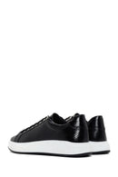 Erkek Siyah Bağcıklı Kalın Tabanlı Deri Sneaker | Derimod Erkek Siyah Bağcıklı Kalın Tabanlı Deri Sneaker | Derimod
