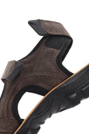 Erkek Kahverengi Bantlı Nubuk Deri Casual Sandalet | Derimod Erkek Kahverengi Bantlı Nubuk Deri Casual Sandalet | Derimod