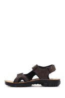 Erkek Kahverengi Bantlı Nubuk Deri Casual Sandalet | Derimod Erkek Kahverengi Bantlı Nubuk Deri Casual Sandalet | Derimod