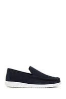 Erkek Lacivert Nubuk Deri Loafer | Derimod Erkek Lacivert Nubuk Deri Loafer | Derimod