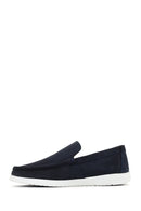 Erkek Lacivert Nubuk Deri Loafer | Derimod Erkek Lacivert Nubuk Deri Loafer | Derimod