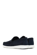 Erkek Lacivert Nubuk Deri Loafer | Derimod Erkek Lacivert Nubuk Deri Loafer | Derimod