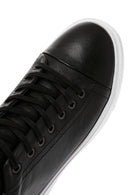 Erkek Siyah Bağcıklı Kalın Tabanlı Deri Sneaker | Derimod Erkek Siyah Bağcıklı Kalın Tabanlı Deri Sneaker | Derimod