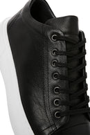 Erkek Siyah Bağcıklı Kalın Tabanlı Deri Sneaker | Derimod Erkek Siyah Bağcıklı Kalın Tabanlı Deri Sneaker | Derimod