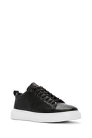 Erkek Siyah Bağcıklı Kalın Tabanlı Deri Sneaker | Derimod Erkek Siyah Bağcıklı Kalın Tabanlı Deri Sneaker | Derimod
