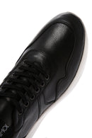 Erkek Siyah Bağcıklı Kalın Tabanlı Deri Sneaker | Derimod Erkek Siyah Bağcıklı Kalın Tabanlı Deri Sneaker | Derimod