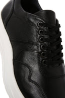 Erkek Siyah Bağcıklı Kalın Tabanlı Deri Sneaker | Derimod Erkek Siyah Bağcıklı Kalın Tabanlı Deri Sneaker | Derimod