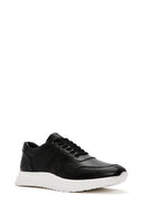Erkek Siyah Bağcıklı Kalın Tabanlı Deri Sneaker | Derimod Erkek Siyah Bağcıklı Kalın Tabanlı Deri Sneaker | Derimod