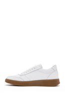 Erkek Beyaz Bağcıklı Deri Sneaker | Derimod Erkek Beyaz Bağcıklı Deri Sneaker | Derimod