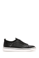 Erkek Siyah Bağcıklı Deri Sneaker | Derimod Erkek Siyah Bağcıklı Deri Sneaker | Derimod