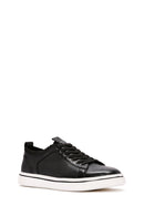 Erkek Siyah Bağcıklı Deri Sneaker | Derimod Erkek Siyah Bağcıklı Deri Sneaker | Derimod