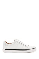 Erkek Beyaz Bağcıklı Deri Sneaker | Derimod Erkek Beyaz Bağcıklı Deri Sneaker | Derimod