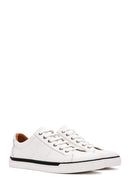 Erkek Beyaz Bağcıklı Deri Sneaker | Derimod Erkek Beyaz Bağcıklı Deri Sneaker | Derimod