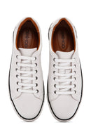 Erkek Beyaz Bağcıklı Deri Sneaker | Derimod Erkek Beyaz Bağcıklı Deri Sneaker | Derimod