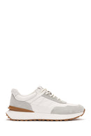 Erkek Beyaz Bağcıklı Kalın Tabanlı Deri Casual Sneaker | Derimod Erkek Beyaz Bağcıklı Kalın Tabanlı Deri Casual Sneaker | Derimod