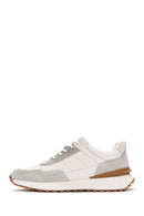 Erkek Beyaz Bağcıklı Kalın Tabanlı Deri Casual Sneaker | Derimod Erkek Beyaz Bağcıklı Kalın Tabanlı Deri Casual Sneaker | Derimod