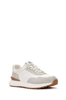Erkek Beyaz Bağcıklı Kalın Tabanlı Deri Casual Sneaker | Derimod Erkek Beyaz Bağcıklı Kalın Tabanlı Deri Casual Sneaker | Derimod
