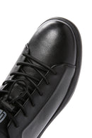 Erkek Siyah Bağcıklı Deri Sneaker | Derimod Erkek Siyah Bağcıklı Deri Sneaker | Derimod