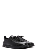 Erkek Siyah Bağcıklı Deri Sneaker | Derimod Erkek Siyah Bağcıklı Deri Sneaker | Derimod