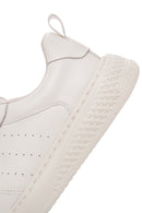 Erkek Beyaz Bağcıklı Kalın Tabanlı Deri Sneaker | Derimod Erkek Beyaz Bağcıklı Kalın Tabanlı Deri Sneaker | Derimod