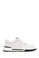Erkek Beyaz Bağcıklı Kalın Tabanlı Deri Sneaker | Derimod Erkek Beyaz Bağcıklı Kalın Tabanlı Deri Sneaker | Derimod