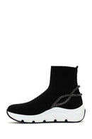 Derimod Zero Women's Black Stone High Top Sneaker | Derimod Derimod Zero Women's Black Stone High Top Sneaker | Derimod