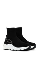 Derimod Zero Women's Black Stone High Top Sneaker | Derimod Derimod Zero Women's Black Stone High Top Sneaker | Derimod