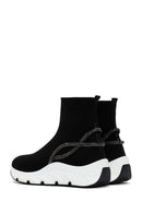 Derimod Zero Women's Black Stone High Top Sneaker | Derimod Derimod Zero Women's Black Stone High Top Sneaker | Derimod