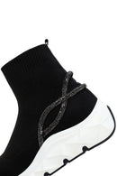 Derimod Zero Women's Black Stone High Top Sneaker | Derimod Derimod Zero Women's Black Stone High Top Sneaker | Derimod