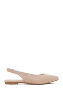 Women's Beige Open-Back Ballerinas | Derimod Women's Beige Open-Back Ballerinas | Derimod