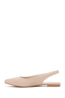 Women's Beige Open-Back Ballerinas | Derimod Women's Beige Open-Back Ballerinas | Derimod