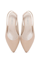 Women's Beige Open-Back Ballerinas | Derimod Women's Beige Open-Back Ballerinas | Derimod