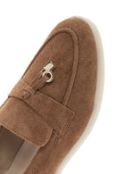 Kadın Taba Püsküllü Süet Maskülen Loafer | Derimod Kadın Taba Püsküllü Süet Maskülen Loafer | Derimod