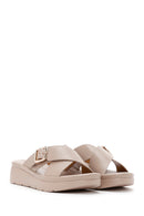 Kadın Bej Kalın Tabanlı Comfort Terlik | Derimod Kadın Bej Kalın Tabanlı Comfort Terlik | Derimod