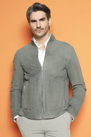Rakitic Men's Green Double Sided Suede Leather Coat | Derimod Rakitic Men's Green Double Sided Suede Leather Coat | Derimod