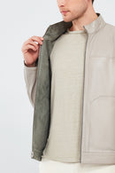 Rakitic Men's Green Double Sided Suede Leather Coat | Derimod Rakitic Men's Green Double Sided Suede Leather Coat | Derimod