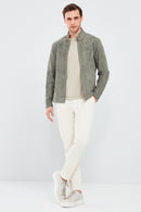 Rakitic Men's Green Double Sided Suede Leather Coat | Derimod Rakitic Men's Green Double Sided Suede Leather Coat | Derimod