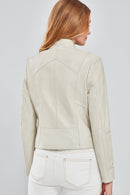 Sharon Women's Beige Short Leather Jacket | Derimod Sharon Women's Beige Short Leather Jacket | Derimod