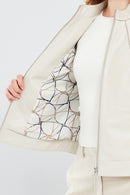 Julia Kadın Bej Kısa Deri Ceket | Derimod Julia Kadın Bej Kısa Deri Ceket | Derimod