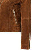 Grace Women's Brown Short Suede Leather Jacket | Derimod Grace Women's Brown Short Suede Leather Jacket | Derimod